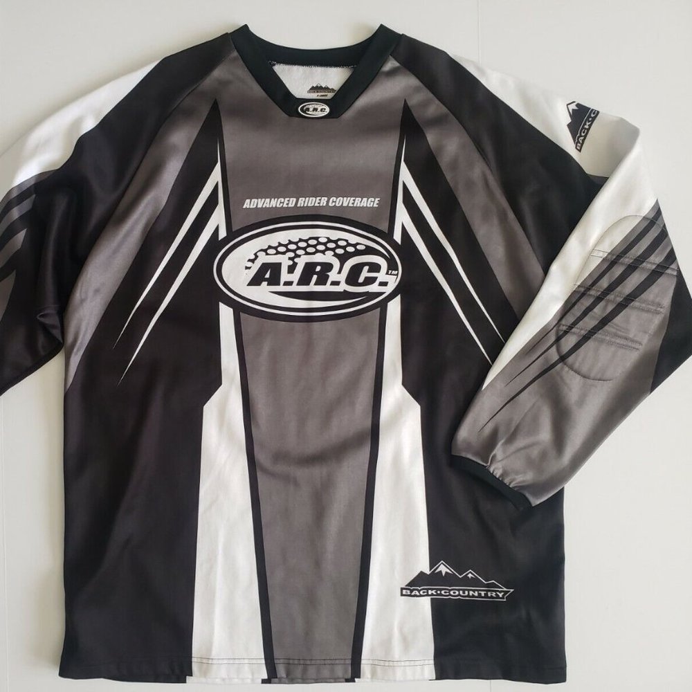 Back country ARC Mens XL Riders Long Sleeve Padded Shirt Grey Black Snowmobile